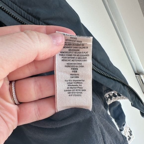 Free People Navy Crochet Trim Baseball Bomber Jacket – Approx. Size Small - Picture 7 of 12